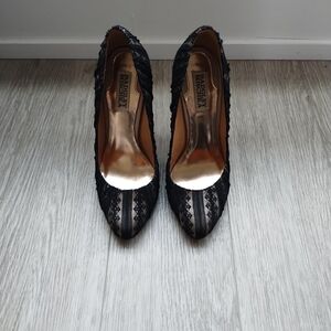 BADGLEY MISCHKA Black Lace Pump